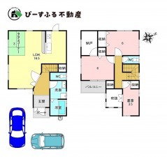 泉佐野市南中安松、中古一戸建ての間取り画像です