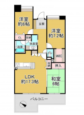 貝塚市福田、マンションの間取り画像です