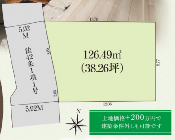 泉南郡熊取町大久保南、土地の間取り画像です