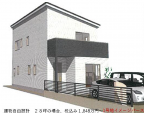 岸和田市上町、土地の建築プラン例画像です