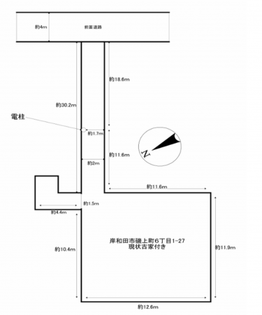 岸和田市磯上町、土地の間取り画像です