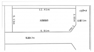 岸和田市摩湯町、土地の間取り画像です