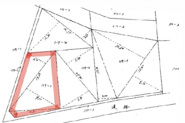 岸和田市宮前町、土地の間取り画像です
