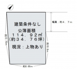 岸和田市中井町、土地の間取り画像です