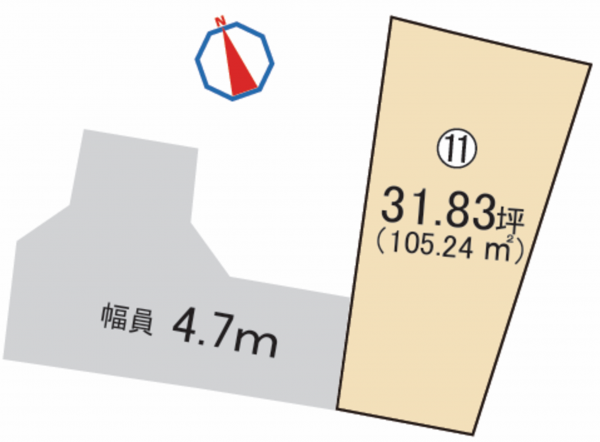 岸和田市岸城町、土地の間取り画像です