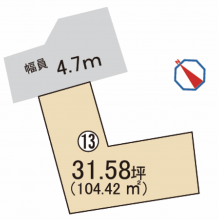 岸和田市岸城町、土地の間取り画像です