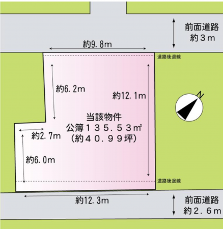 岸和田市中町、土地の間取り画像です