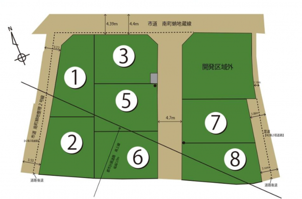 岸和田市南町、土地の間取り画像です