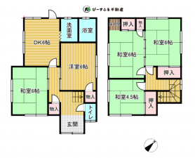 岸和田市小松里町、中古一戸建ての間取り画像です
