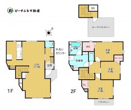 岸和田市岸城町、中古一戸建ての間取り画像です