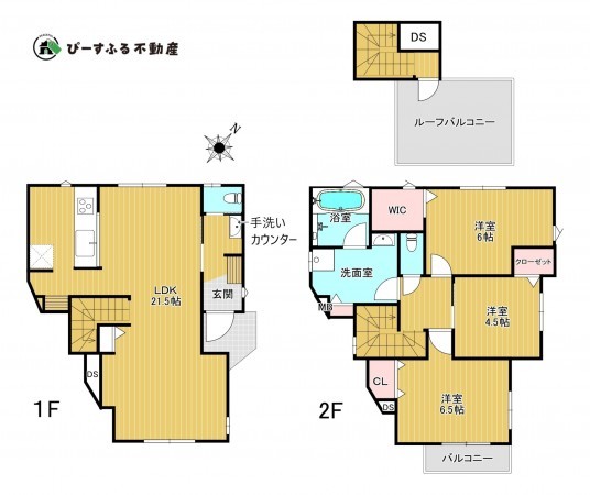 岸和田市岸城町、中古一戸建ての間取り画像です