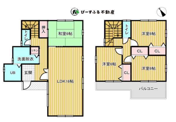 岸和田市吉井町、中古一戸建ての間取り画像です