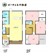 岸和田市上町、新築一戸建ての間取り画像です