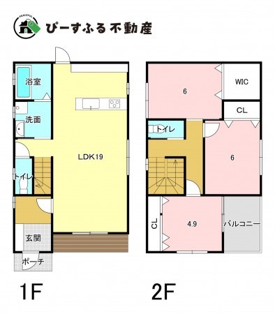 岸和田市上町、新築一戸建ての間取り画像です