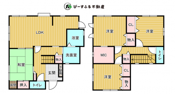 岸和田市行遇町、中古一戸建ての間取り画像です