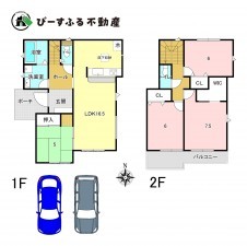 岸和田市土生町、新築一戸建ての間取り画像です