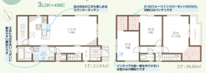 岸和田市池尻町、新築一戸建ての間取り画像です