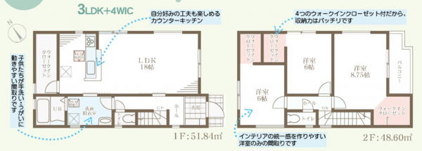 岸和田市池尻町、新築一戸建ての間取り画像です
