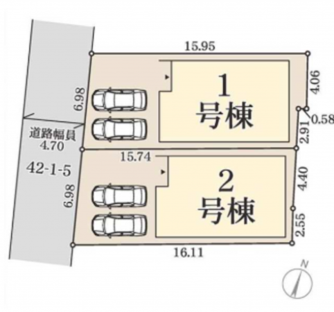 岸和田市三田町、新築一戸建ての間取り画像です