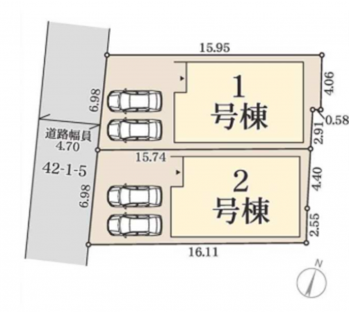 岸和田市三田町、新築一戸建ての間取り画像です