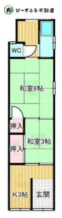 岸和田市西之内町、中古一戸建ての間取り画像です