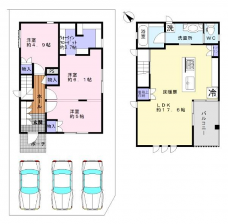 岸和田市磯上町、中古一戸建ての間取り画像です