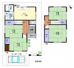岸和田市額原町、中古一戸建ての間取り画像です