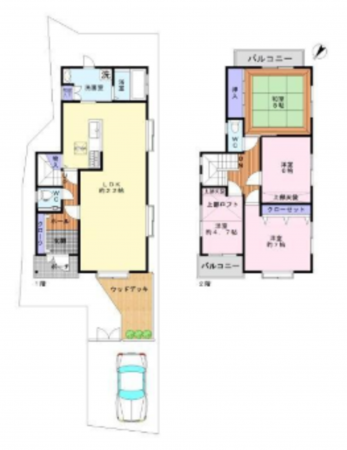 岸和田市春木、中古一戸建ての間取り画像です