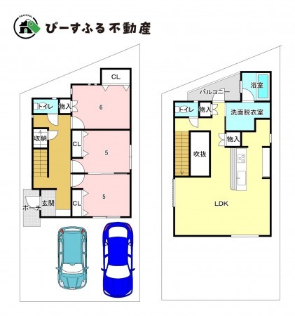 岸和田市作才町、中古一戸建ての間取り画像です