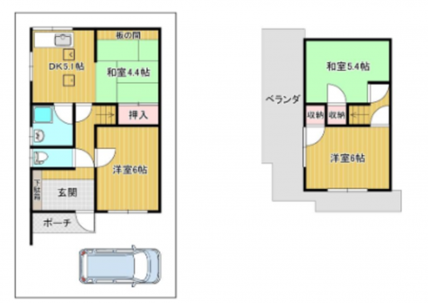 岸和田市春木、中古一戸建ての間取り画像です