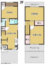 岸和田市磯上町、中古一戸建ての間取り画像です