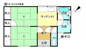 岸和田市加守町、中古一戸建ての間取り画像です