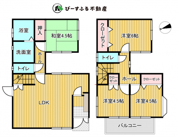 岸和田市門前町、中古一戸建ての間取り画像です