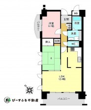 岸和田市藤井町、マンションの間取り画像です