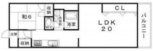 岸和田市大町、マンションの間取り画像です