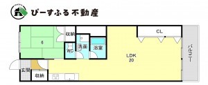 岸和田市大町、マンションの間取り画像です