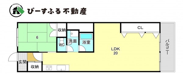 岸和田市大町、マンションの間取り画像です