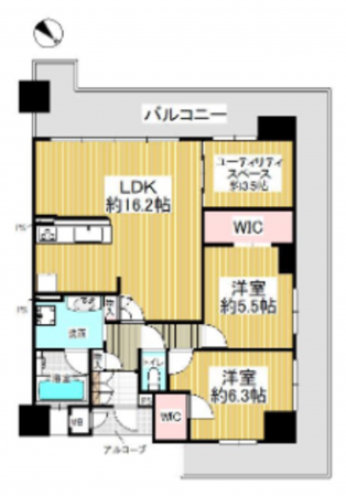 岸和田市沼町、マンションの間取り画像です