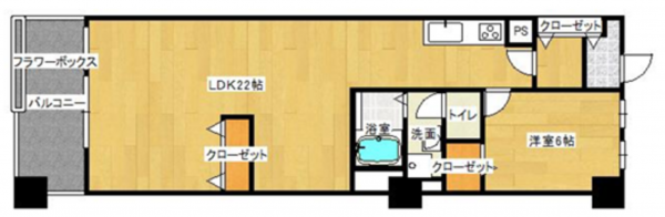 岸和田市大町、マンションの間取り画像です