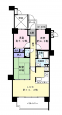 岸和田市大町、マンションの間取り画像です