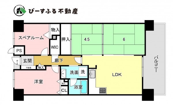 岸和田市南町、マンションの間取り画像です
