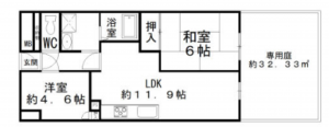 岸和田市大町、マンションの間取り画像です