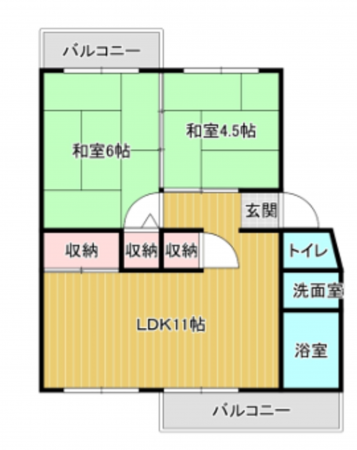 岸和田市八幡町、マンションの間取り画像です