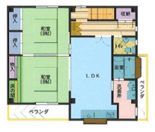 岸和田市下松町、収益物件/住宅付店舗の間取り画像です