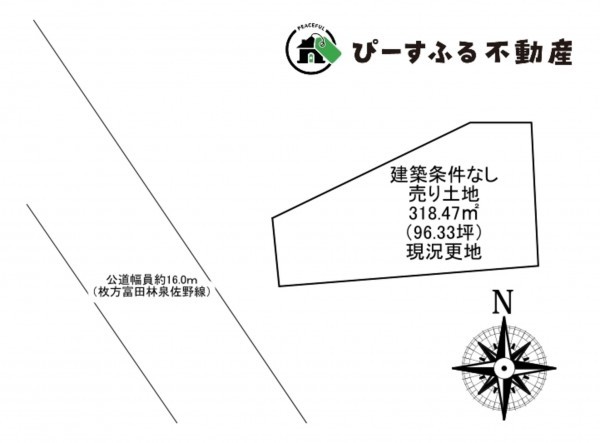 泉佐野市上瓦屋、土地の間取り画像です