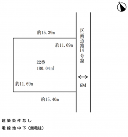 岸和田市岸の丘町、土地の間取り画像です