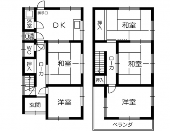 岸和田市磯上町、中古一戸建ての間取り画像です