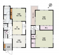 貝塚市麻生中、中古一戸建ての間取り画像です