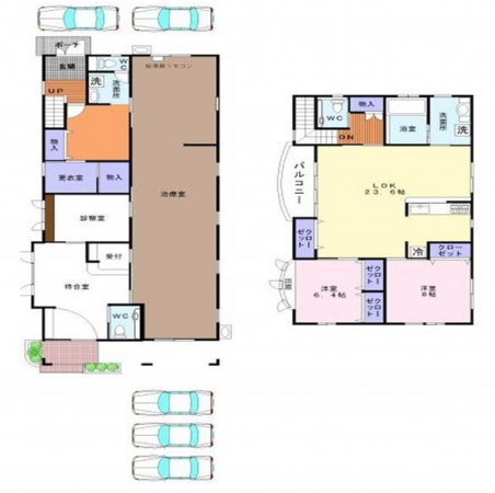 泉佐野市長滝、収益物件/店舗付住宅の間取り画像です