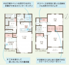 泉佐野市日根野、新築一戸建ての間取り画像です
